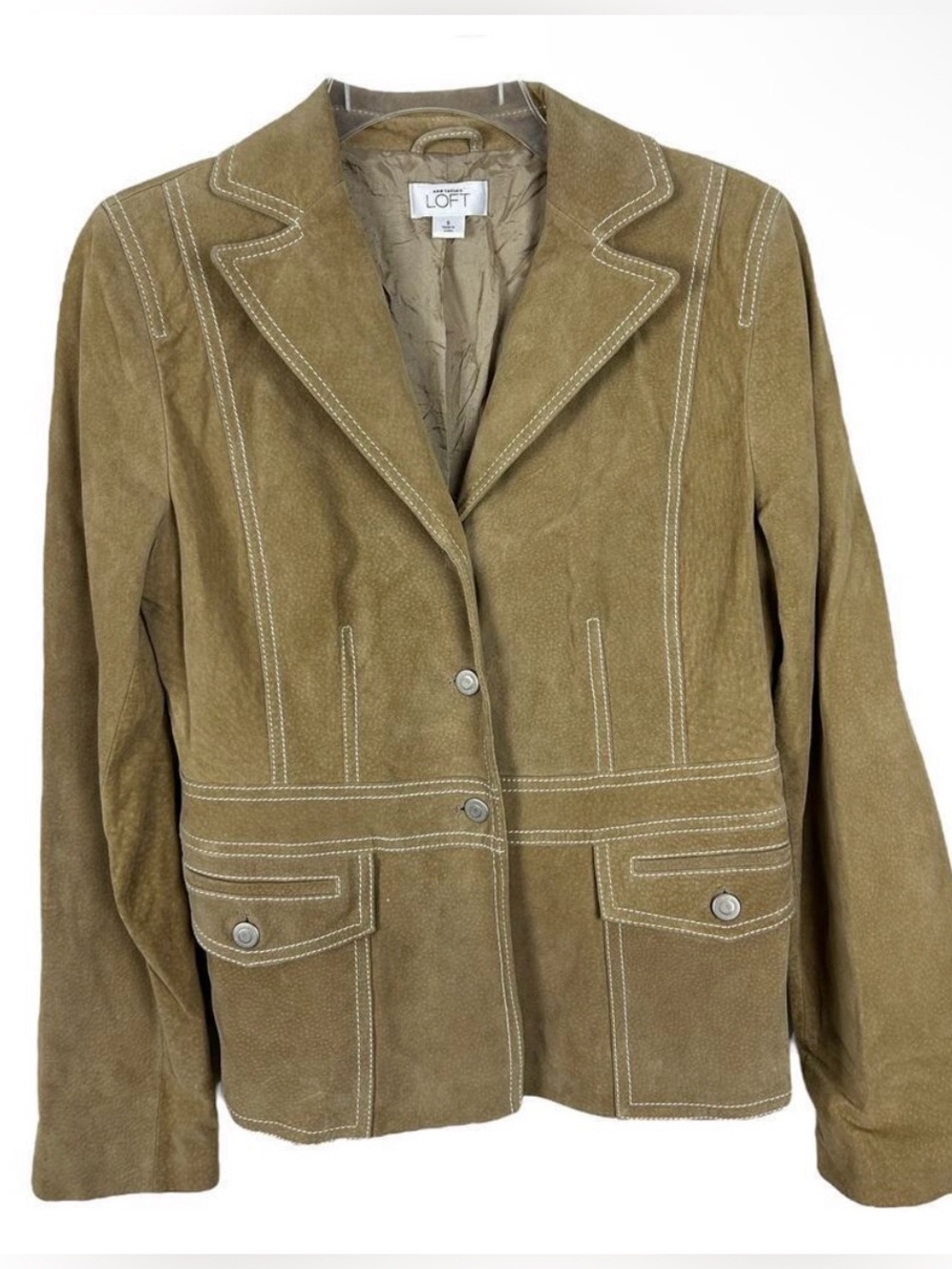 Y2K Leather Western Boho Retro Penny Lane Jacket Coachella Suede Tan Loft 8